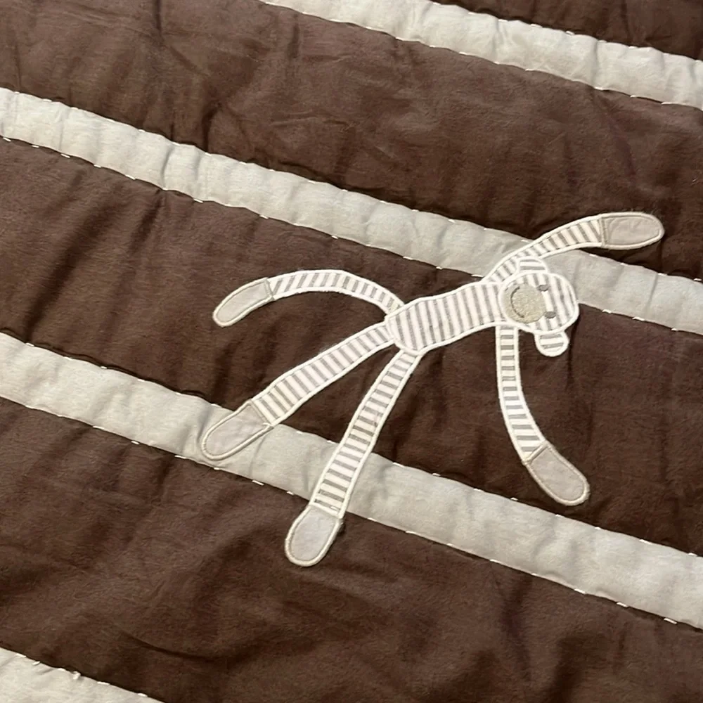 Pottery Barn Kids Playful Monkeys Crib or Toddler Bed Comforter & Bed Skirt